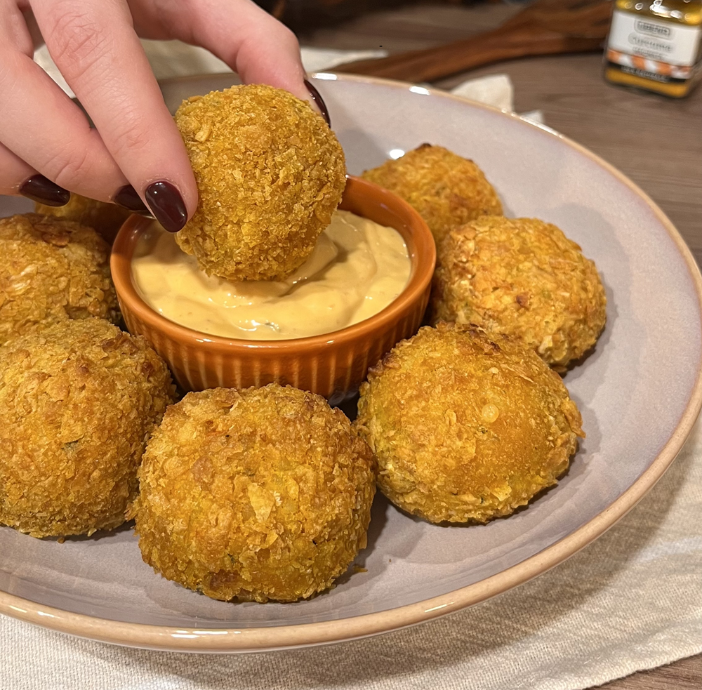 Crocchette di riso alla zucca e curcuma con cuore filante